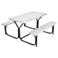 Miniatyrbillede 1 af 4: COSTWAY campingbord med 2 bænke - 4 til 6 personer - til picnic-camping hvid