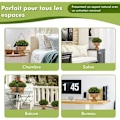 Miniatyrbillede 2 af 4: COSTWAY 4 kunstige planter i potte, falske grønne fyrrekogler dekoration til stue, kontor, soveværelse, indendørs