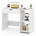 Miniatyrbillede 1 af 6: Computer Desk with Lift Top - COSTWAY - Hidden Compartment - 2 Open Storage Shelves - White