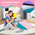 Pikkukuva 2 / 6: 2 kpl Baby Motor Skills Module vaahtomuovista COSTWAY-rakennuspalikka vedenpitävä ja irrotettava PU-suojus-koukku ja silmukkakiinnitin-violetti
