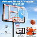 Miniatyrbild 2 av 6: COSTWAY Fristående basketbåge - Justerbar höjd 225-305 cm - Vevsystem - Backboard - Fyllbar bas - 2 nät
