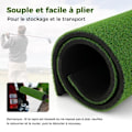 Miniatyrbillede 3 af 4: COSTWAY Golf Slagningsmåtte 152x117x2,7cm - Syntetisk Græs - 2 Tee Positioner - 2 Justeringsstænger - 6 Forudborede Tee Huller