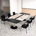 Miniatyrbillede 5 af 6: COSTWAY Sæt med 2 mødelokalestole med ergonomisk meshryg, robuste armlæn og polstret sæde til reception