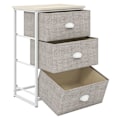Miniatyrbillede 2 af 4: COSTWAY kommode med 3 stofskuffer, med metalramme, folde, til soveværelse, entré, stue, gang, 45 x 30 x 73 cm, Grå Grå