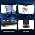 Miniatyrbillede 2 af 4: COSTWAY Gaming Skrivebord / Gamer Bord 140 x 60 x 74 cm (L x B x H) - Skærmhylde, Tabletholder, Høretelefonkrog