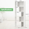 Miniatyrbillede 3 af 6: COSTWAY 5-lags fritstående bogreol, åben træhylde med 10 rum, til stue kontor soveværelse Vit
