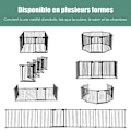 Miniatyrbillede 3 af 6: COSTWAY Child Safety Gate - Pejs Brandvagt 500 cm - 8 Foldbart Panel - Manuelt låsesystem - Nem montering - Sort Svart