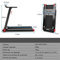 Miniatyrbillede 4 af 6: COSTWAY Foldbart Løbebånd APP Kontrol 0,96-12 km/t Bluetooth 12 Programmer LED Display og enhedssupport Rød