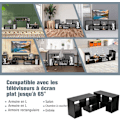 Miniatyrbillede 5 af 6: COSTWAY 65" TV-møbel i 3 dele, modulær bogreol til stue, soveværelse, TV-møbel i træ, 135x30x43cm, sort