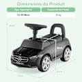 Miniatyrbillede 3 af 6: COSTWAY Mercedes-Benz børnebærer med rat, horn, motorlyd, opbevaring under sædet, i 12 til 36 måneder, sort