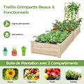 Miniatyrbillede 2 af 4: COSTWAY Fyrkantet Træhavekasse i Furu - 235x63x102CM - Trellis, Åben Base DIY Malet - Klatrende Vinstokke, Frugter, Blomster, Grøntsager