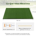 Miniatyrbillede 6 af 6: COSTWAY Golf træningsmåtte 152 x 117 x 2,5 cm med 2 tee-positioner og 2 justeringspinde 6 forborede tee-huller