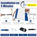 Miniatyrbillede 3 af 4: COSTWAY bærbart badmintonnet 420 x 102 x 89-155 cm - Justerbar højde - 2 fjerbolde - Lavet af PE - 5 minutters installation - Opbevaringspose Mörkblå