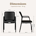 Miniatyrbillede 4 af 6: COSTWAY Sæt med 2 mødelokalestole med ergonomisk meshryg, robuste armlæn og polstret sæde til reception