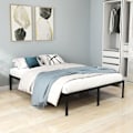 Miniatyrbillede 4 af 4: COSTWAY kingsize-seng 160 x 200 cm, Metal Platform Sengeramme, Base med Jern Lamel Support, Underseng Opbevaring