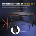 Miniatyrbillede 4 af 4: COSTWAY Gamer Skrivebord til Gaming med Videolagring, Kopholder og Krog 115 x 73 x 76,5 CM Svart