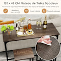 Miniatyrbild 3 av 6: Matgrupp i 3 delar - COSTWAY - 2 Barstolar - för Matrum, Litet Utrymme, Bistro Grå