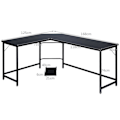 Miniatyrbillede 4 af 4: COSTWAY stort hjørneskrivebord L168 x B125 x H74CM - Op til 3 computere med CPU-understøttelse Industriel stil, metalstruktur l Sort Svart