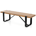 Pikkukuva 1 / 4: COSTWAY Industrial Style Penkki - 152,5x43x44 CM - Metallirakenne, Enimmäiskuormitus: 300 KG käytävälle, sisäänkäynnille ja keittiölle kastanj