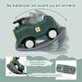 Miniatyrbillede 3 af 4: Gyngehest - COSTWAY - 3 i 1: Balancebræt, Gyngelegetøj i togform - Dreng pige 18 til 72 måneder, Grøn Grön + Grå