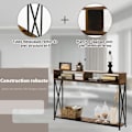 Miniatyrbillede 3 af 4: COSTWAY Konsolbord i industriel stil 120 x 23 x 79 CM Stålkonstruktion Anti-vip entrémøbler Rustik Brun