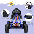 Miniatyrbillede 3 af 6: COSTWAY Go Kart børnecykel og køretøj justerbart sæde med håndbremse til udendørs, 3-6 år blå Blå