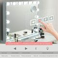 Miniatyrbild 3 av 6: COSTWAY Hollywood Makeup Mirror LED Touch Control Belysning, 10X förstoring, Bluetooth-högtalare, 3 färger justerbar