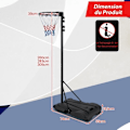 Miniatyrbillede 4 af 4: COSTWAY Basketball Hoop Stand-Justerbar Højde 260-305cm-Genopladelig Base-2 Hjul-Anti-Rive Net-Ingen Backboard
