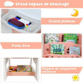 Miniatyrbillede 3 af 6: COSTWAY 2 i 1 magnetisk børnetavle, med stol, opbevaringshylde, 1 viskelæder, 4 markører, orange magnetsæt vitt och rosa
