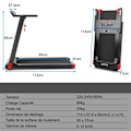 Miniatyrbillede 6 af 6: COSTWAY Foldbart Løbebånd APP Kontrol 0,96-12 km/t Bluetooth 12 Programmer LED Display og enhedssupport Rød