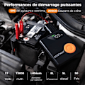 Miniatyrbillede 4 af 4: COSTWAY Bilbatteri Jump Starter 13000 mAh - 150 PSI, med luftkompressor - LED-skærm nødlys Svart och orange