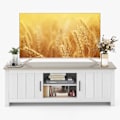 Miniatyrbillede 1 af 4: COSTWAY 60" tv-stativ med 4 rum 2 døre 2 kabelstyringshuller, til stue, soveværelse, 145 x 39,5 x 49,5 cm, Grå