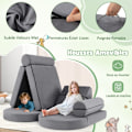 Miniatyrbillede 2 af 6: COSTWAY 13-delt modulsofa til børn, cabriolet skum, 145 x 71 x 46 cm, Møbler til soveværelse, legerum, grå