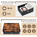 Miniatyrbillede 4 af 6: COSTWAY kommode med 4 stofskuffer 42 x 33,5 x 84,5 cm, med metalramme, opbevaringsskuffemøbler til soveværelse, industri, sort Svart