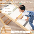 Miniatyrbillede 2 af 6: COSTWAY 3-i-1 Spilstation til Børn 3+ År, Montessori Legetøj med Dobbelt-Sidet Rampe i Træ