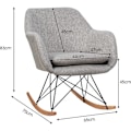 Miniatyrbillede 4 af 4: COSTWAY Ergonomic Relax gyngestol polstret med blød epony, metalstel til stue, balkon, soveværelse, grå Grå