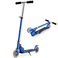 Miniatyrbillede 1 af 6: COSTWAY Sammenklappelig børnescooter 2 blinkende LED-hjul Justerbar Højde Max belastning 70 kg Børn fra 4 til 13 år Scooter Blå