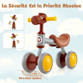 Miniatyrbillede 2 af 6: COSTWAY Draisienne Baby uden pedaler med sæde i kunstlæder og EVA skumhjul, 4 hjul, til fødselsdagsgave, brun