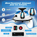 Miniatyrbillede 5 af 6: COSTWAY 24V elektrisk kofangerbil til børn - 360° rotation, driftbar, USB, radio og musik, 3 år+, 90 x 56 x 40 cm Vit + blå
