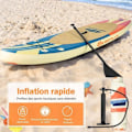 Miniatyrbillede 3 af 4: COSTWAY Oppustelig Stand Up Paddle Board 335x76x15CM PVC med Justerbar Paddle 160-210 CM Aftagelig finne Manuel pumpe stribet stil
