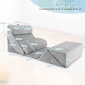 Pikkukuva 4 / 6: COSTWAY 7 Memory Foam Wedge -tyynyn setti - Irrotettava niskatuki - Lukutyynyt - Leikkauksen jälkeinen, raskaana oleva nainen