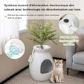 Miniatyrbillede 2 af 4: COSTWAY kattebakker 63L - Intelligent desodoriseringsdesinfektion - Kunstig plantesmåsten dørgardinskovl
