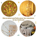 Miniatyrbillede 3 af 4: COSTWAY kunstigt træ 150 cm Varm hvid birk Fleksibel 72 Lys LED Indendørs Plast Base Julepynt Lugtfri PVC kastanj