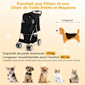 Miniatyrbillede 3 af 4: COSTWAY Foldbar Pet Buggy Klapvogn 4 Hjul Belastning 15KG Katte/Hundevogn med kopholder og opbevaringskurv Sort