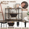 Miniatyrbillede 2 af 4: COSTWAY vinstativ til 15 flasker - integreret ladestation, glasholder - industriel flaskeholder - brun