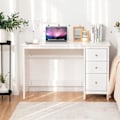 Miniatyrbillede 2 af 4: COSTWAY computerbord, computerbord 120 x 50 x 75 cm Rummeligt med 3 skuffer, moderne stil hvid farve Vit