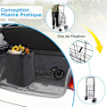 Miniatyrbillede 4 af 6: COSTWAY-2 Indkøbskurv Indkøbsvogn (100L+22L)-Vandtæt Oxford Taske-Foldbar Indkøbsvogn 4 Hjul 2 Drejelig 360°-Kapacitet 40KG-Sort