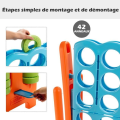 Miniatyrbild 2 av 4: COSTWAY Giant Connect 4 spel för barn Online familjebrädspel med 42 ringar och skjutreglage från 3 år och uppåt Blå Flerfärgad