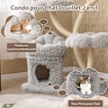 Miniatyrbillede 4 af 6: COSTWAY Multi-niveau Katte træ 165 CM, 4 Polstrede Platforme, Sisal Kradsetræ, 2-i-1 Condo Privat Niche, Grå Grå