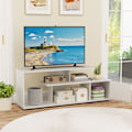 Miniatyrbillede 3 af 6: COSTWAY 55" 3-lags tv-stativ, 1 dør og åben hylde, underholdningscenter, til stue, soveværelse, hvid